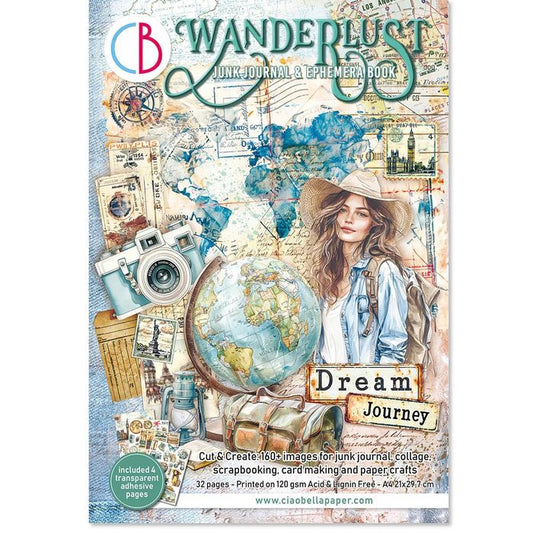 Ciao Bella Wanderlust - Junk Journal & Ephemera Book  A4 32/Pkg