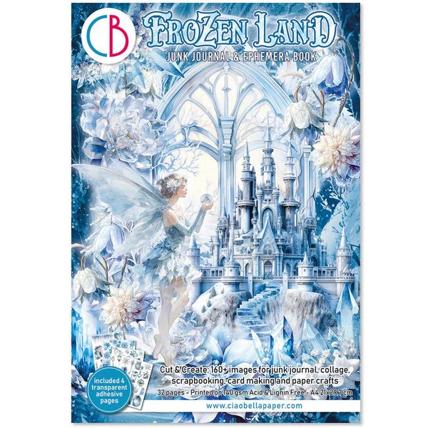 Ciao Bella Frozen Land Junk Journal Ephemera Book A4, 32 sheets/pkg
