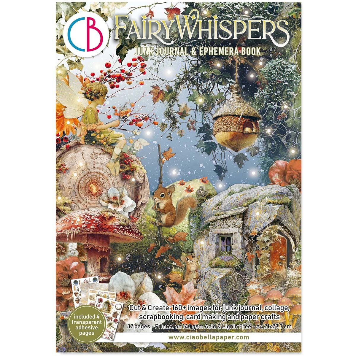 Ciao Bella Fairy Whispers Junk Journal & Ephemera Book A4 32/Pkg