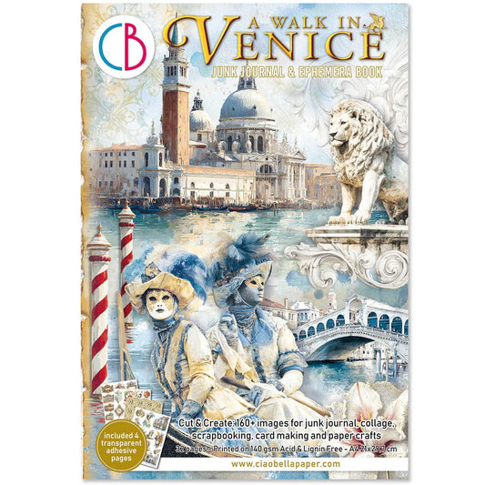 Ciao Bella A Walk in Venice  Junk Journal & Ephemera Book A4 32/Pkg