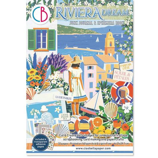 Ciao Bella Riviera Dream Junk Journal & Ephemera Book A4 32/Pkg