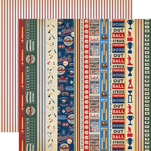 DISC - Carta Bella Baseball: Border Strips Paper