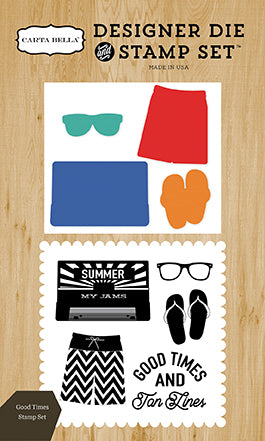 Carta Bella Beach Day: Good Times Die & Stamp Set
