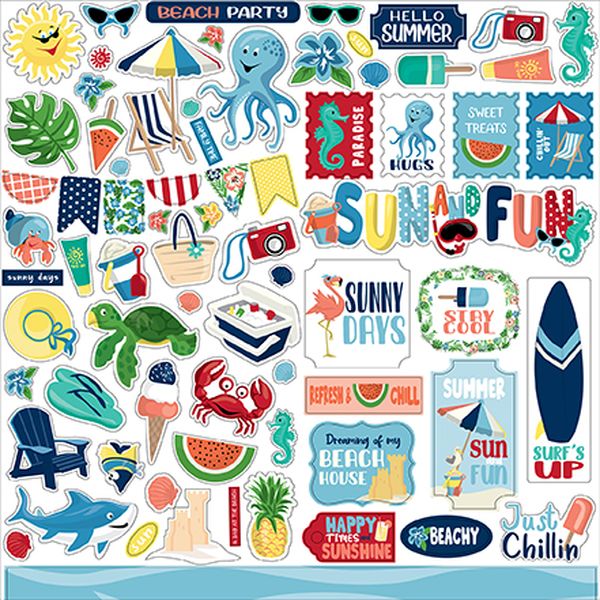DISC - Carta Bella Beach Party Stickers