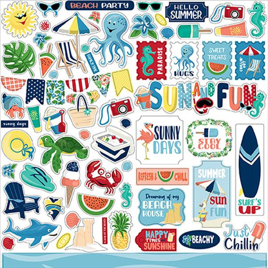 DISC - Carta Bella Beach Party Stickers