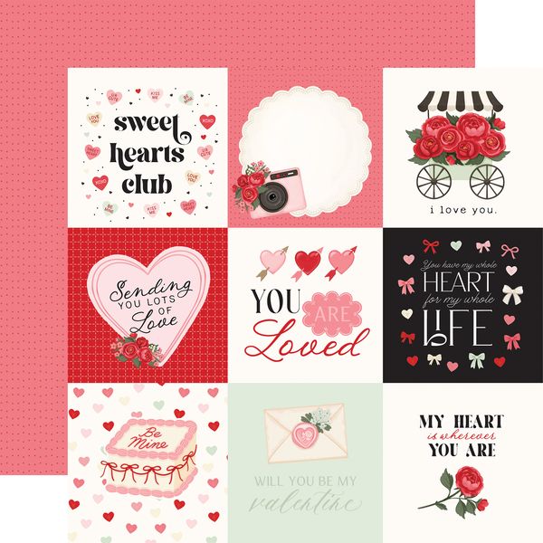 Carta Bella Be Mine 4x4 Journaling Cards 12x12 DS Patterned Paper (1 Sheet) (1 Sheet)