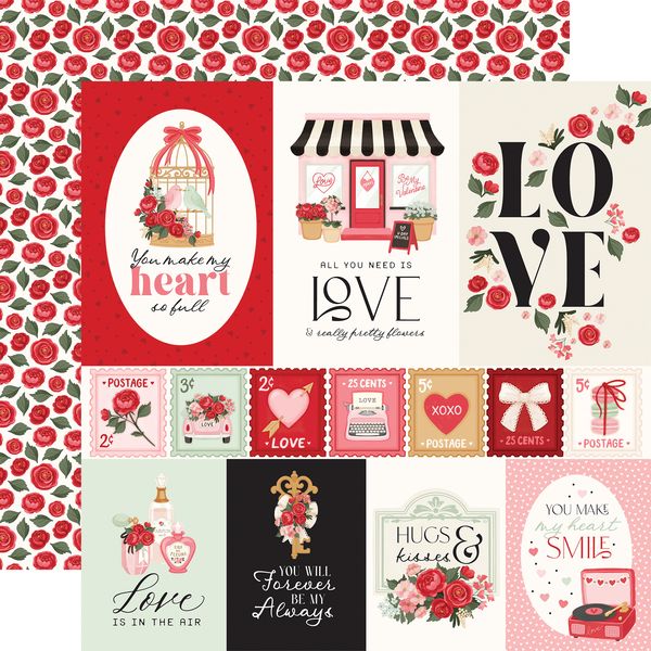 Carta Bella Be Mine Multi Journaling Cards 12x12 DS Patterned Paper (1 Sheet) (1 Sheet)