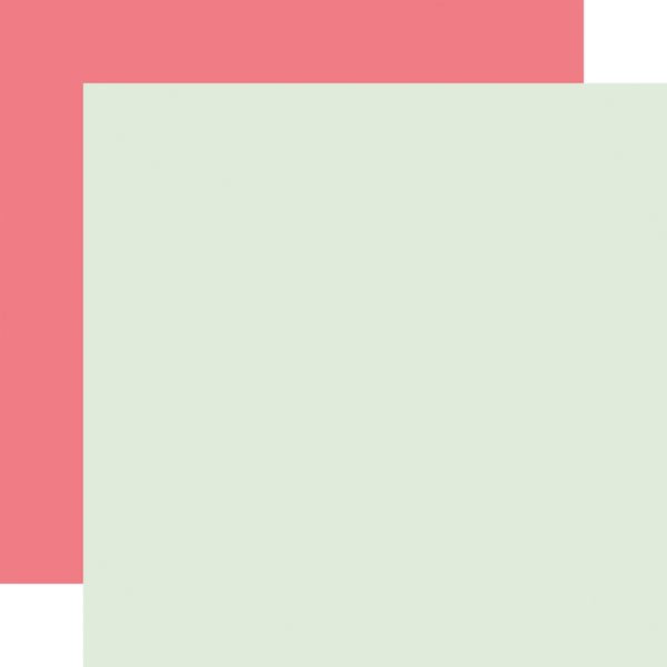 Carta Bella Be Mine: Mint / Dk. Pink 12x12 Coordinating Solid Paper (1 Sheet)