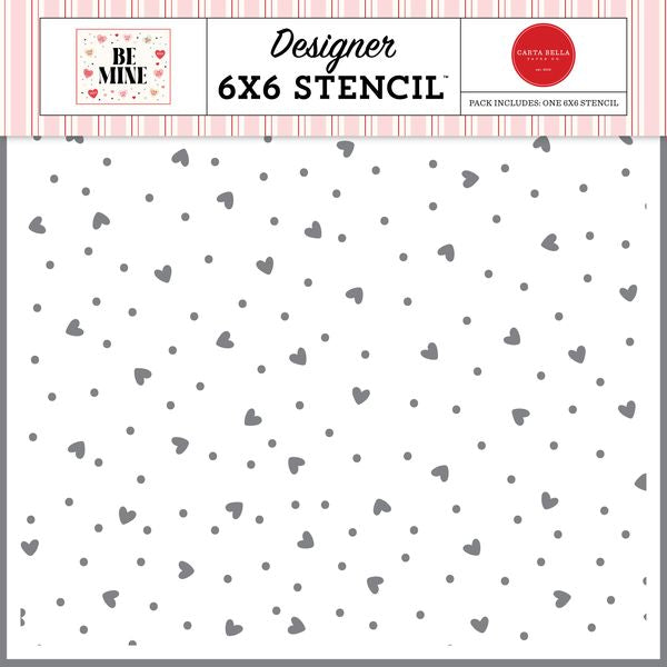 Carta Bella Be Mine Polka Dot Love Stencil