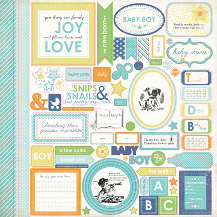 Carta Bella Baby Mine Boy Sticker Sheet