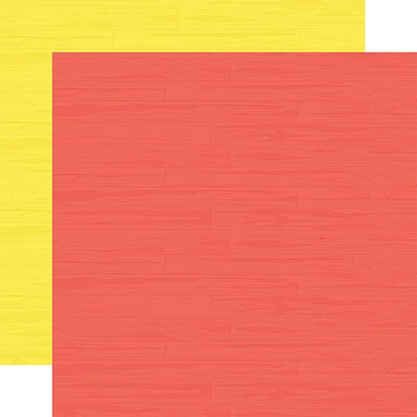 Carta Bella Beach Town: Coral / Yellow 12x12 Coordinating Solid DS Paper