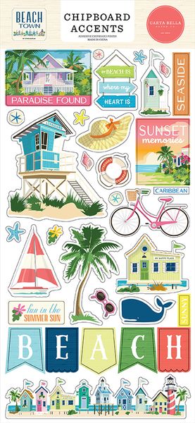 Carta Bella  Beach Town 6x13 Chipboard Accents