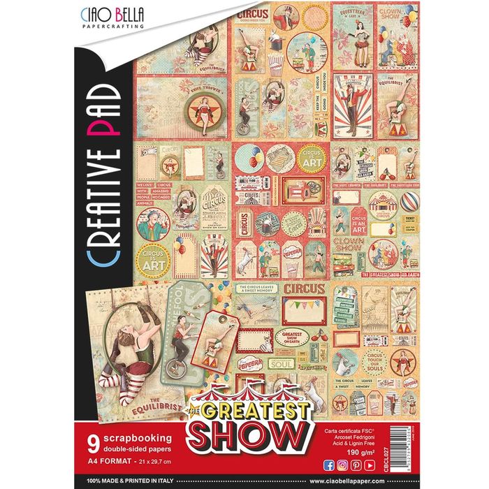 Ciao Bella The Greatest Show Creative Pad A4 9/Pkg