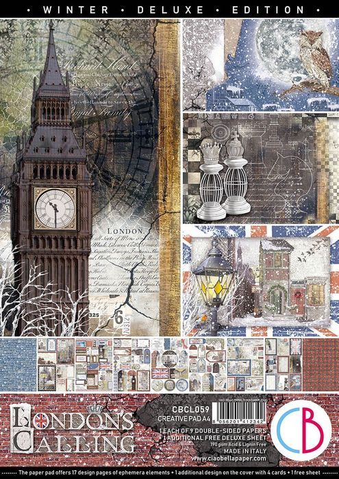 Ciao Bella London's Calling Creative Pad A4 9/Pkg + 1 Free deluxe sheet