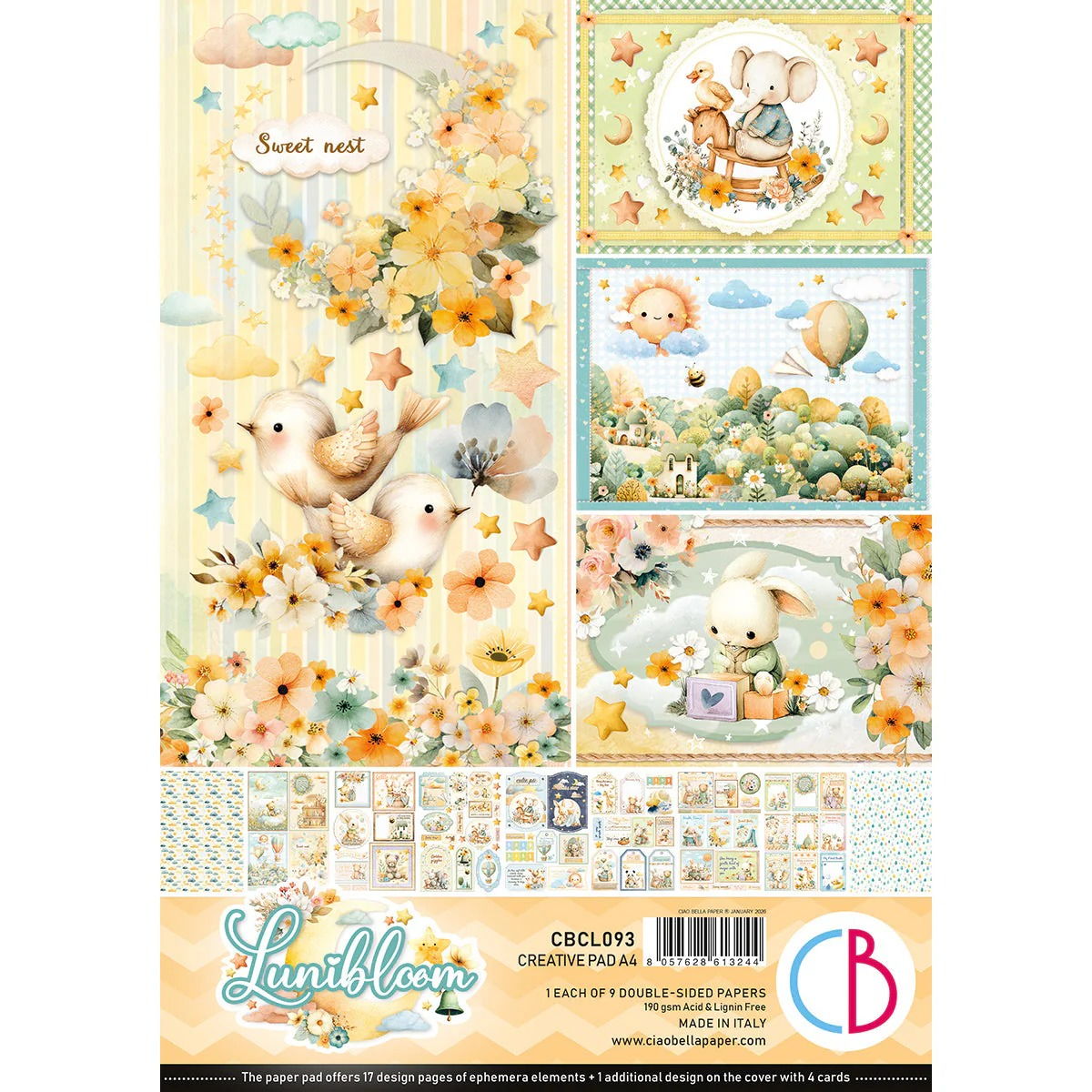 Ciao Bella Lunibloom Creative Pad A4 9/Pkg