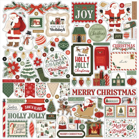 Carta Bella  Christmas Village Element Sticker:12x12 Cardstock Stickers