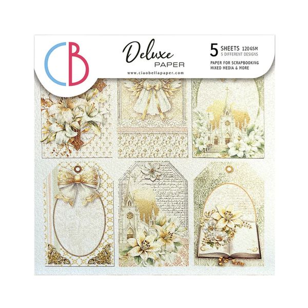 Ciao Bella Deluxe Blessing Day Paper Pearl 6"x6", 5/Pkg