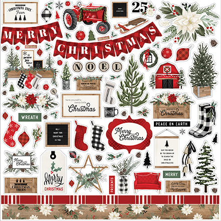 DISC - Echo Park Farmhouse Christmas Stickers