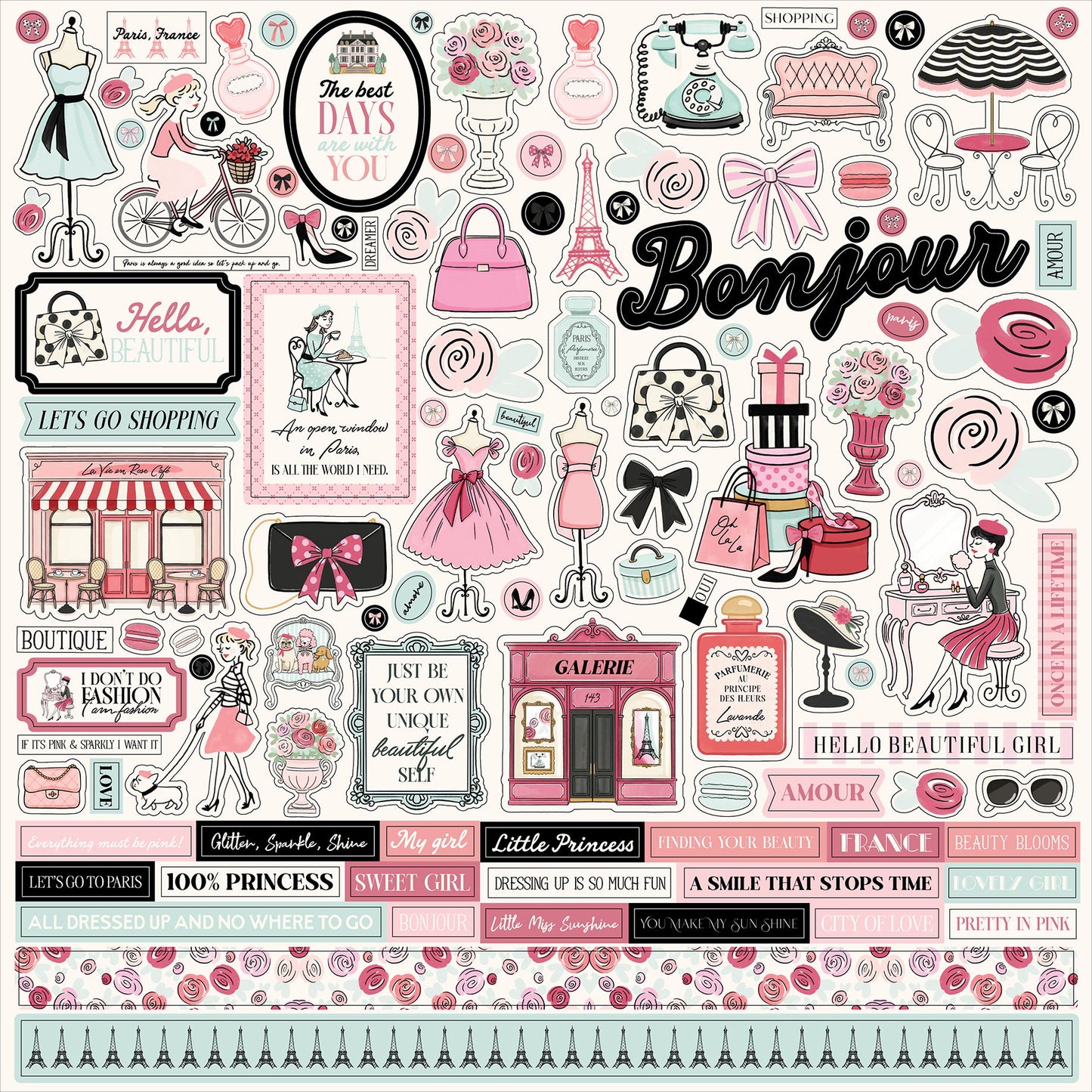 Carta Bella French Girl Element Sticker