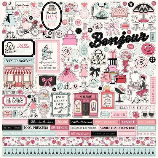 Carta Bella French Girl Element Sticker