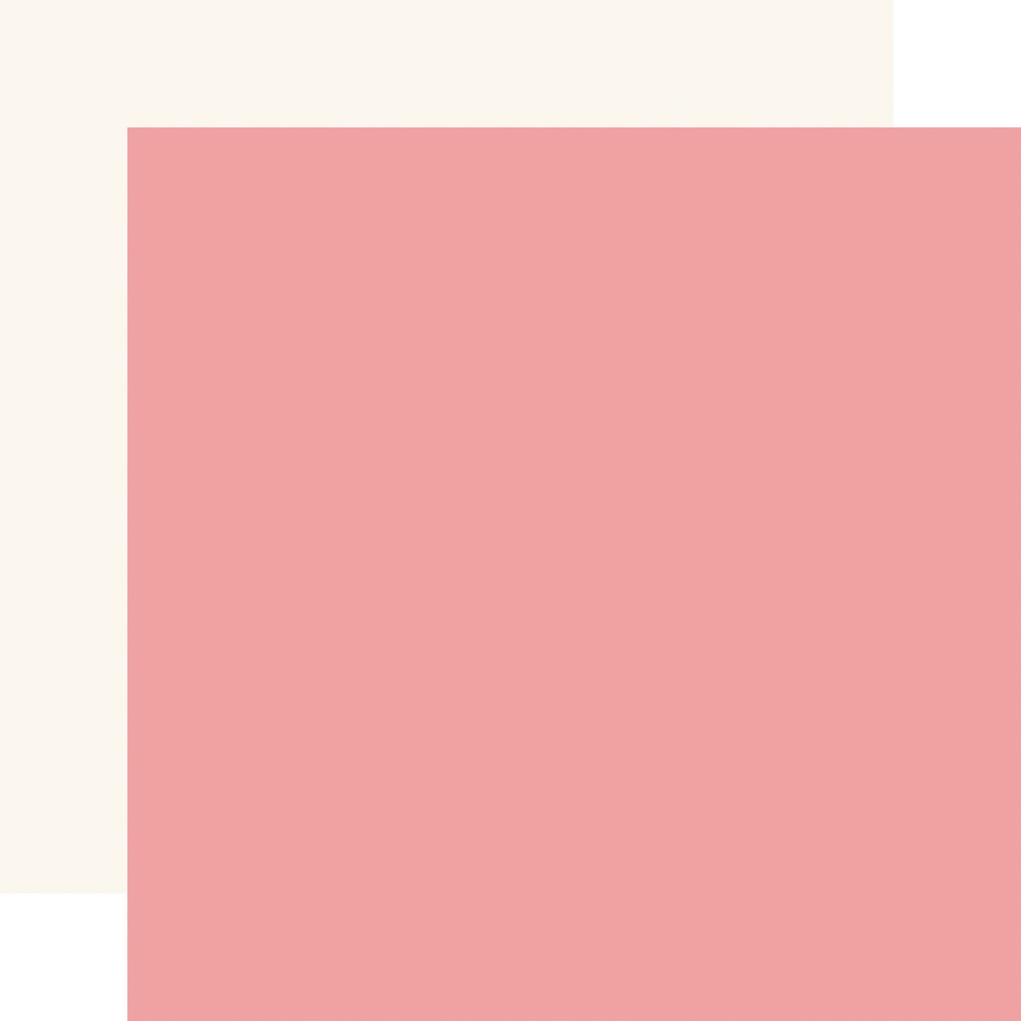 Carta Bella French Girl: Pink / Cream 12x12 Coordinating Solid DS Paper (1 sheet)