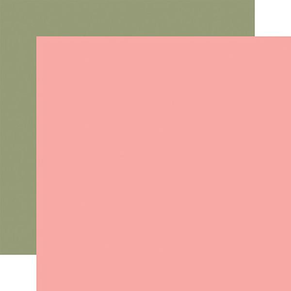 Carta Bella That's My Girl Pink / Green 12x12 Coordinating Solid DS Paper (1 Sheet)