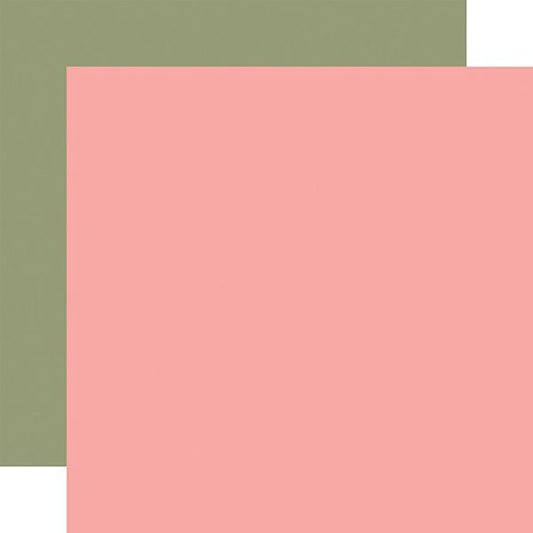 Carta Bella That's My Girl Pink / Green 12x12 Coordinating Solid DS Paper (1 Sheet)