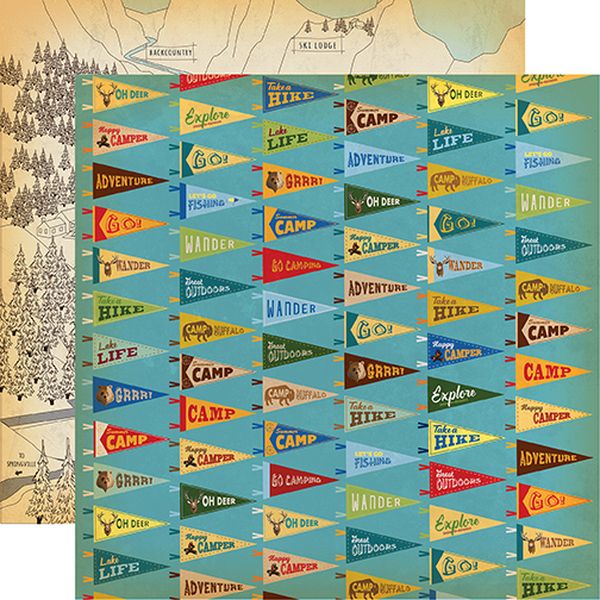 Gone Camping Camp Flags DS Paper (1 Sheet)