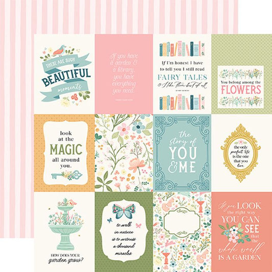 Secret Garden 3x4 Journaling Cards  12x12 DS Patterned Paper (1 Sheet)