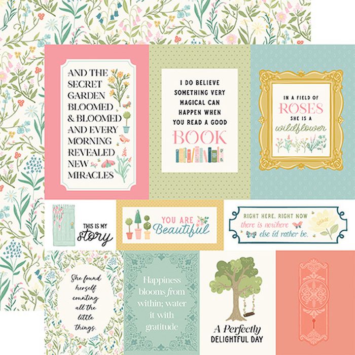 Secret Garden Multi Journaling Cards 12x12 DS Patterned Paper (1 Sheet)
