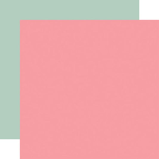 Secret Garden Pink / Teal 12x12 Coordinating Solid Paper (1 Sheet)