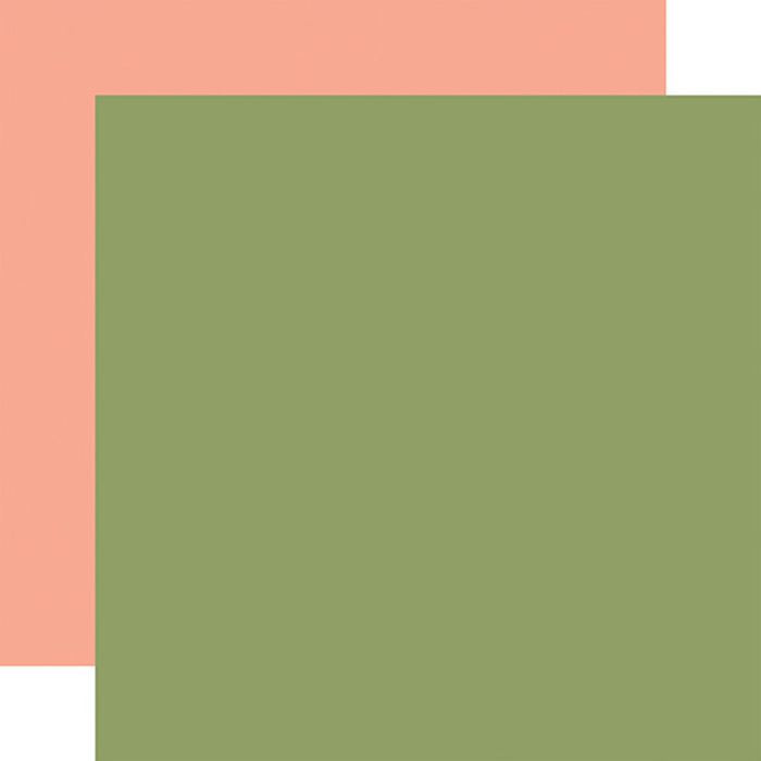 Secret Garden Green / Orange 12x12 Coordinating Solid Paper (1 Sheet)