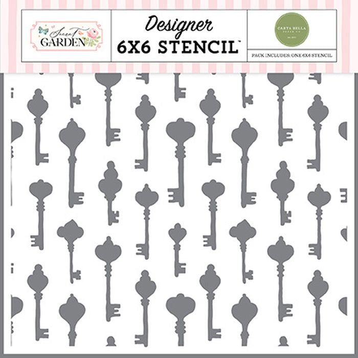 Carta Bella Secret Garden Key To My Heart Stencil