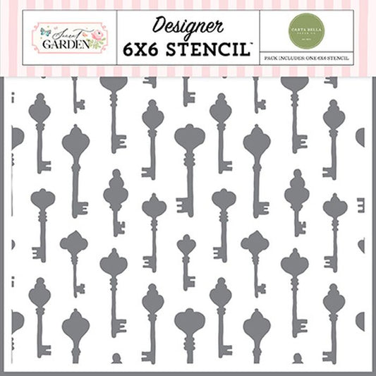 Carta Bella Secret Garden Key To My Heart Stencil