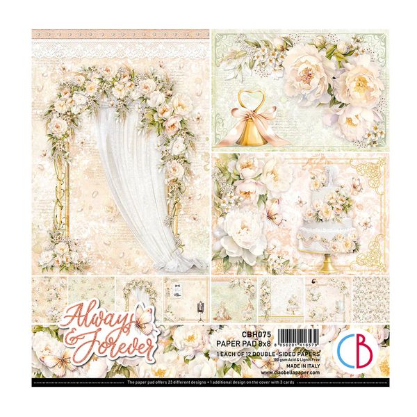 Ciao Bella Always & Forever Paper 8"x8" Pad, 12 sheets/pkg.