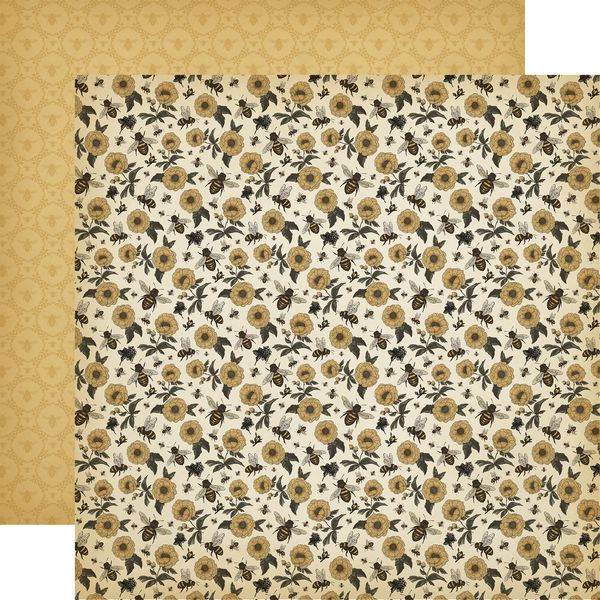 Carta Bella  Honey Bee: Queen Bee Floral 12x12 DS Patterned Paper