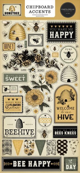 Carta Bella  Honey Bee 6x13 Chipboard Accents