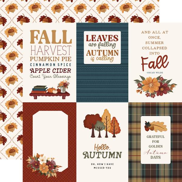 Carta Bella Here Comes Autumn: 4x6 Journaling Cards 12x12 DS Paper (1 Sheet)