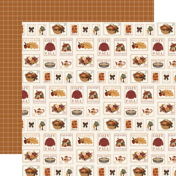 Carta Bella Here Comes Autumn: Cozy Fall Stamps 12x12 DS Paper (1 Sheet)