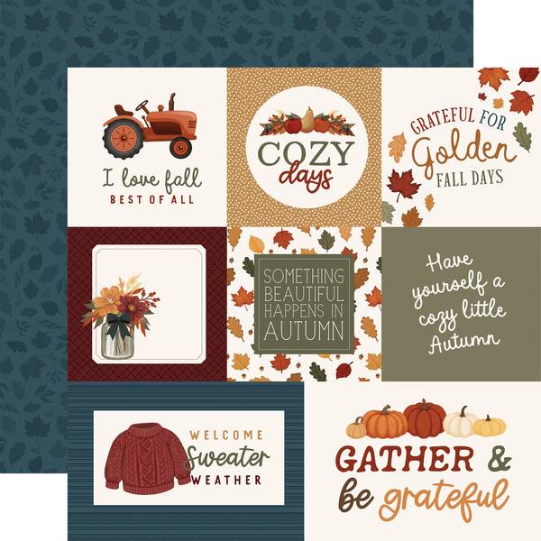 Carta Bella Here Comes Autumn: Multi Journaling Cards 12x12 DS Paper (1 Sheet)