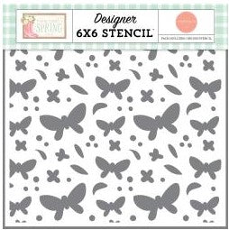 Carta Bella Here Comes Easter Friendly Butterfly Skies 6X6 Stencil