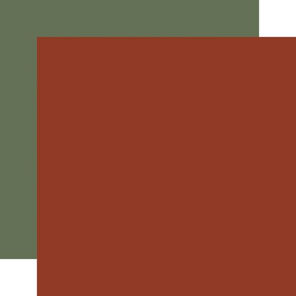 Carta Bella Handmade Halloween: Rust Orange / Green 12x12 DS Coordinating Solid Paper (1 Sheet)