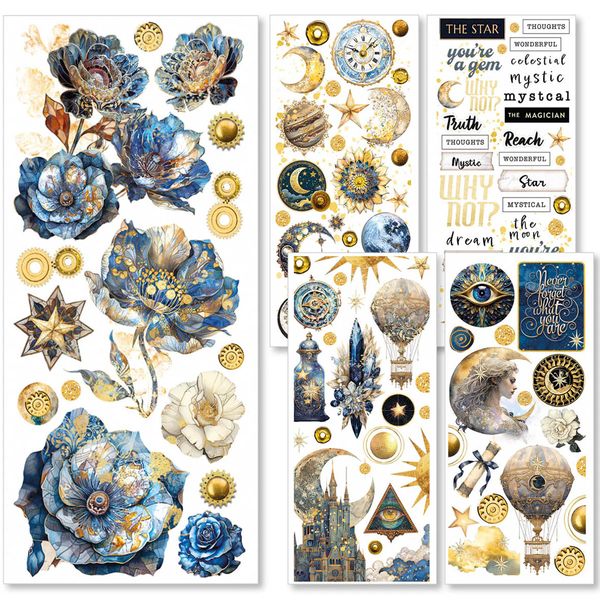 Ciao Bella: Celestial Transparent Adhesive Sheets 5/Pkg