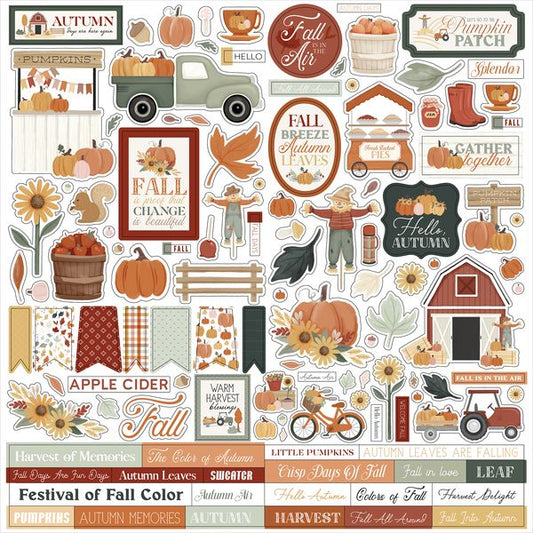Carta Bella  It's Autumn Element Sticker: 12x12 Cardstock Stickers