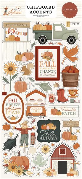 Carta Bella  It's Autumn 6x13 Chipboard Accents