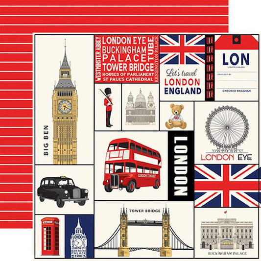 Carta Bella - London London Journaling Cards 12x12 DS Patterned Paper (1 Sheet)