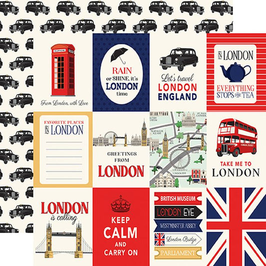 Carta Bella - London 3x4 Journaling Cards 12x12 DS Patterned Paper (1 Sheet)