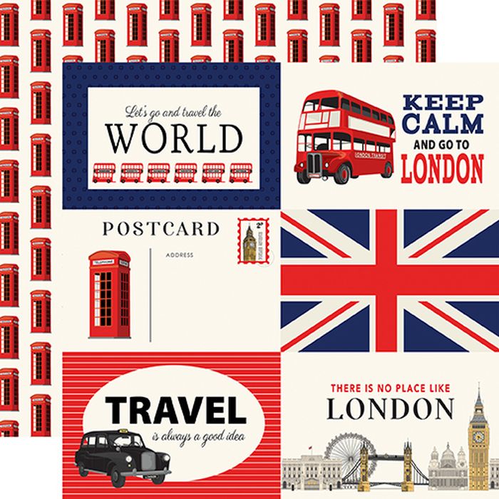 Carta Bella - London 6x4 Journaling Cards 12x12 DS Patterned Paper (1 Sheet)