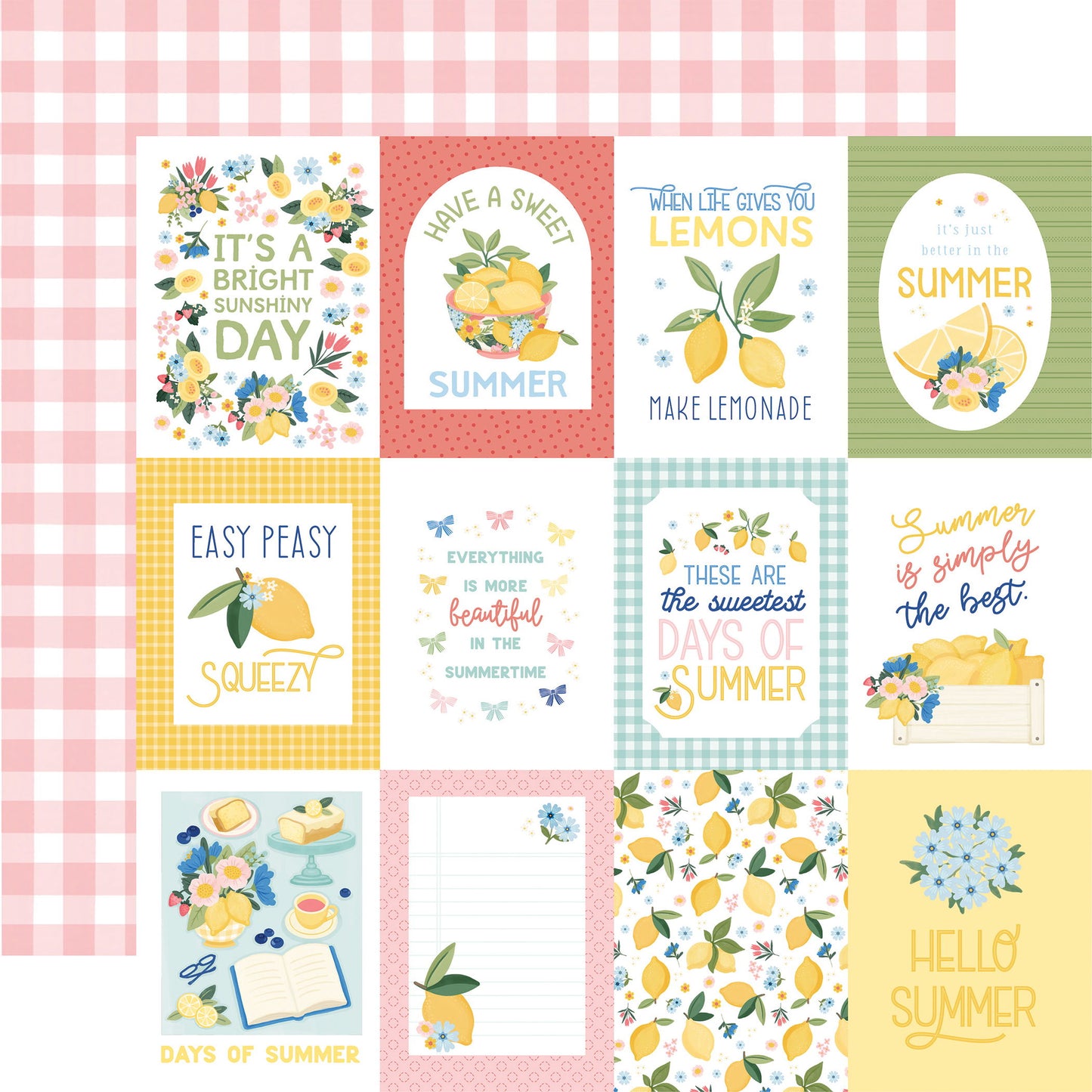 Carta Bella Lemonade: 3x4 Journaling Cards 12x12 Patterned Paper