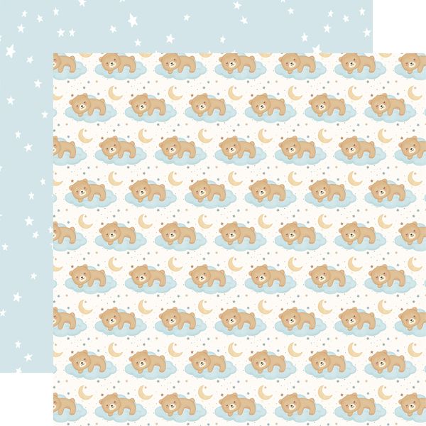 Carta Bella Little Lullabies: Baby Boy: Sleepy Baby Bear 12x12 Patterned Paper